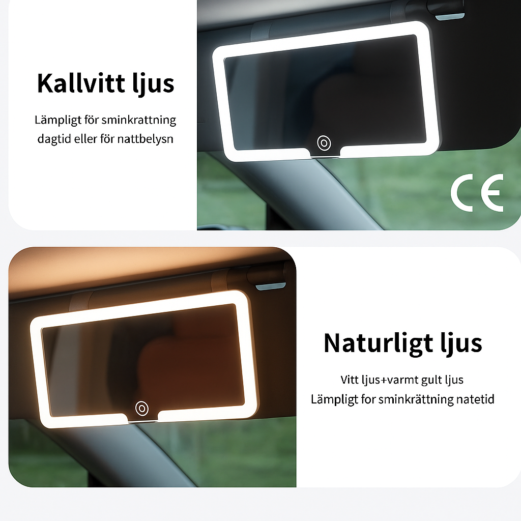 GlowMee – Bilspegel med Perfekt Sminkljus
